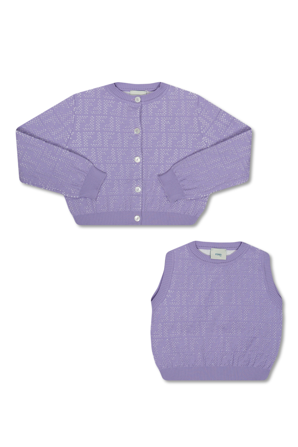 【送料&関税込】Fendi Kid Vest SchaferandweinerShops KY - Purple Vest & cardigan set Fendi